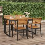 vidaXL Tuintafel met U-vormige poten 140x80x75 cm massief, Tuin en Terras, Verzenden, Nieuw, Hout