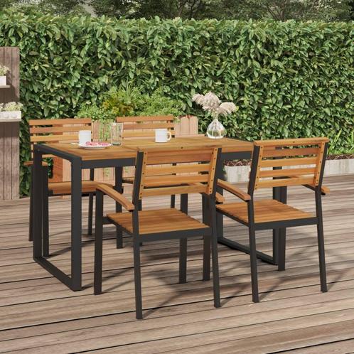 vidaXL Tuintafel met U-vormige poten 140x80x75 cm massief, Tuin en Terras, Tuintafels, Nieuw, Hout, Verzenden