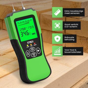 Strex Vochtmeter Digitaal - Voor Hout / Bouwmaterialen (o.a. beschikbaar voor biedingen
