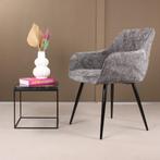 Eetkamerstoel met armleuning | Stof | Grijs | DS4U Flavio, Ophalen of Verzenden, Nieuw