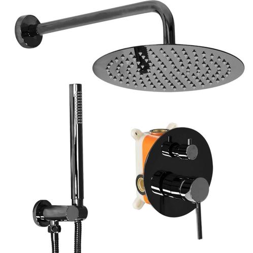 REA Luxe inbouw doucheset - glanzend zwart - regendouche..., Doe-het-zelf en Verbouw, Sanitair, Nieuw, Ophalen of Verzenden