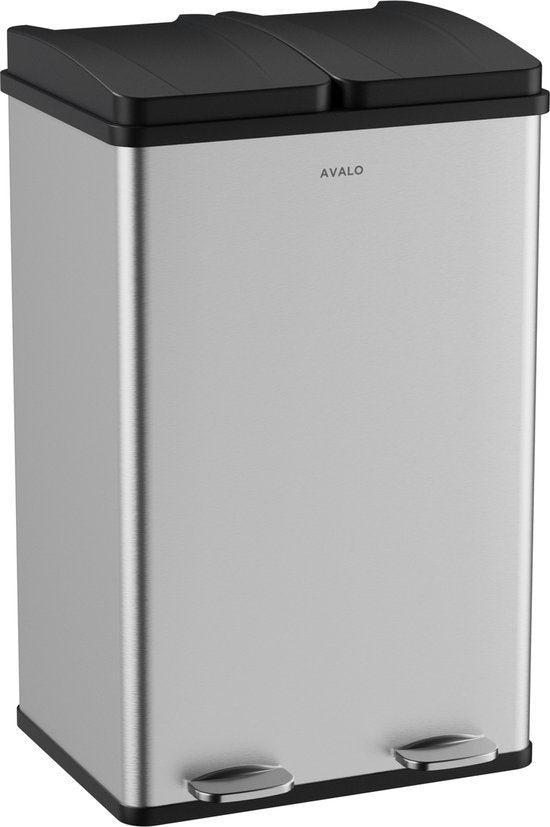 2dekans | Avalo Prullenbak Afvalscheiding 60 Liter - RVS, Huis en Inrichting, Woonaccessoires | Prullenbakken, Gebruikt, Ophalen of Verzenden
