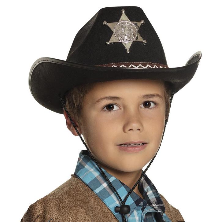 Kinderhoed Butch Sheriff junior zwart, Kleding | Dames, Carnavalskleding en Feestkleding, Nieuw, Ophalen of Verzenden