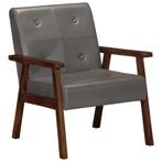 vidaXL Fauteuil echt leer grijs, Huis en Inrichting, Fauteuils, Verzenden, Nieuw