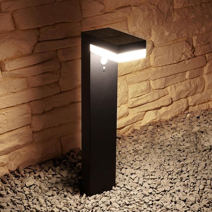 Solar LED staande lamp Oslo met bewegingssensor, Tuin en Terras, Buitenverlichting, Led, Minder dan 50 watt, Nieuw, Overige materialen