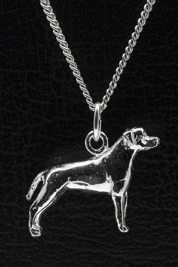 Zilveren Amerikaanse staffordshire terrier oren gecoupeer..., Sieraden, Tassen en Uiterlijk, Kettinghangers, Verzenden