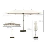 TRUUSK Parasol Tuinparaplu Marktparaplu Dubbele Parasol Terr, Tuin en Terras, Parasols, Verzenden, Nieuw