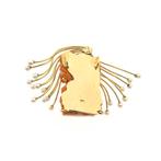 Gouden hanger met hoofd van Medusa in bloedkoraal en parels, Ophalen of Verzenden, Gebruikt, Goud, Overige merken