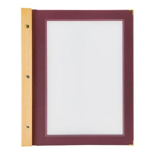 Menukaartmap | Wood | A4 | Wijnrood | Incl. 2 insteekhoezen, Zakelijke goederen, Horeca | Keukenapparatuur, Nieuw in verpakking