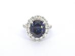 Veiling - Ring met witte briljanten en een grote saffier bla, Sieraden, Tassen en Uiterlijk, Ringen, Nieuw