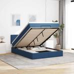 vidaXL Ottoman bed met matras en LEDs 140x190 cm stof blauw, Stof, Verzenden, Blauw, Nieuw