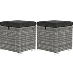 TRUUSK 2-delige Set Rattan Krukken Met Rattan-look Opbergrui, Verzenden, Nieuw