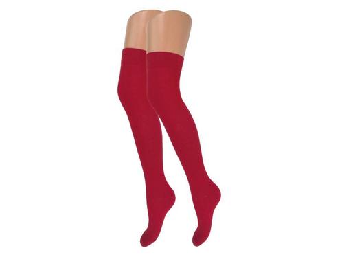 Overknee kousen - SQOTTON - Rood, Kleding | Dames, Sokken en Kousen, Verzenden