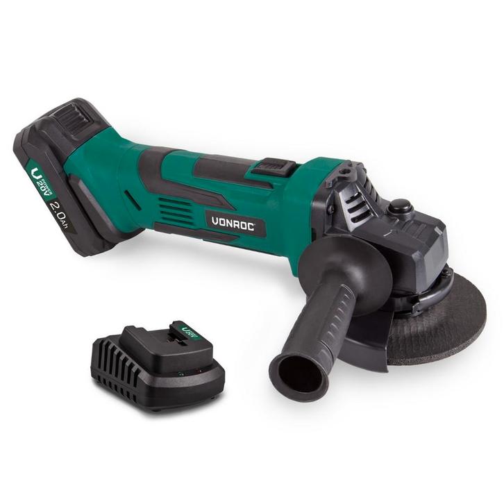 Accu haakse slijper 20V - 115mm - 2.0Ah | Incl. accu en, Doe-het-zelf en Verbouw, Gereedschap | Slijpmachines, Nieuw, Verzenden