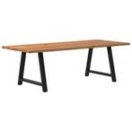 vidaXL Eettafel rechthoekig 240x100x74 cm massief eikenhout, Huis en Inrichting, Tafels | Eettafels, Verzenden, Nieuw