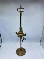 Olielamp - Vierpits - Gepatineerd brons - Antieke Snotneus, Antiek en Kunst