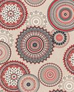 Linnenlook Half Panama Mandala Rood, Hobby en Vrije tijd, Stoffen en Lappen, Nieuw, Rood