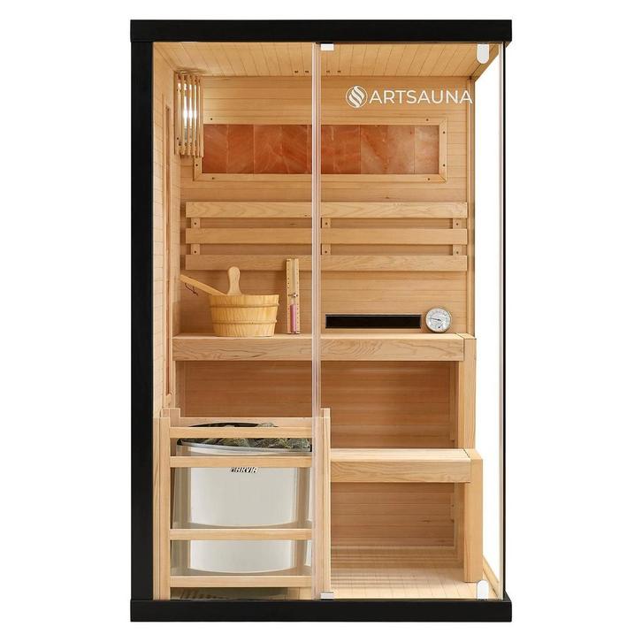Binnensauna Vantaa - Met Zoutstenen - 120x120x190 cm, Sport en Fitness, Sauna, Nieuw, Verzenden