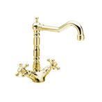 Keukenmengkraan Sapho Antea 2-knop Uitloop Recht 24 cm Goud, Ophalen of Verzenden, Nieuw, Kraan