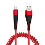 Gekrulde Oplaadkabel voor Micro-USB - 2A Spiraal Veer, Verzenden, Nieuw