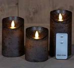 Ledkaars 3d flame wax candle rustiek zwart annas collection, Ophalen of Verzenden, Nieuw