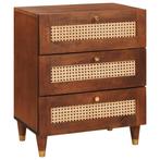 vidaXL Nachtkastjes Bruin Rotan en massief mango-hout, Verzenden, Nieuw, 45 tot 65 cm, 55 tot 70 cm