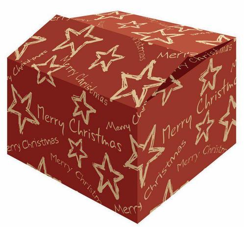 Pakketdoos Kerst Stars Red FSC - per 15 stuks, Diversen, Kerst, Nieuw, Ophalen of Verzenden