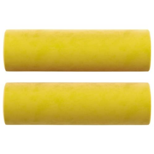 Sierkussens Geel Fluweel - Retourdeal - 53% Korting!, Huis en Inrichting, Woonaccessoires | Kussens, Cilindervormig, Geel, Nieuw