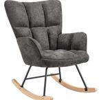 2dekans | tectake Schommelstoel Torve – Gestoffeerd – Scandi, Ophalen of Verzenden, Zo goed als nieuw, Grijs