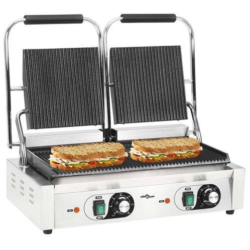vidaXL Panini grill dubbel gegroefd 3600 W 57x30,5x20 cm, Witgoed en Apparatuur, Overige Witgoed en Apparatuur, Nieuw, Verzenden