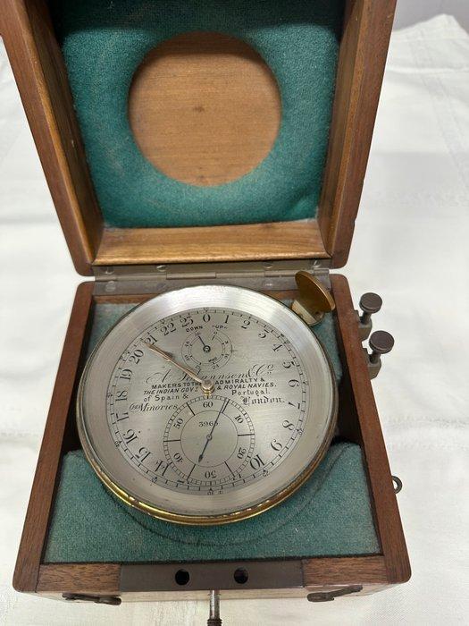 Tweedaagse scheepschronometer - A. Johannsen & Co - Hout,, Antiek en Kunst, Antiek | Klokken