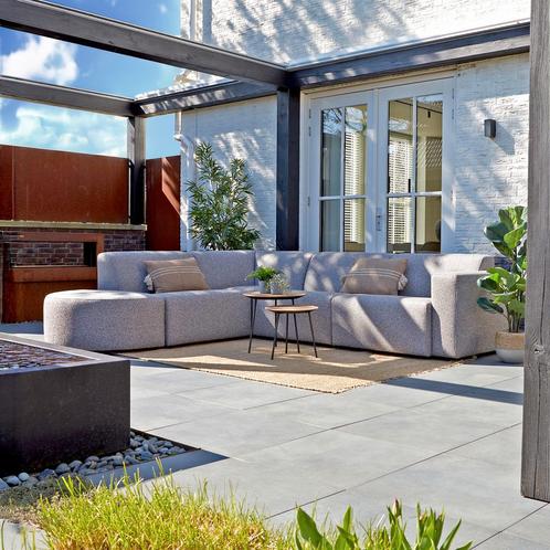 *WOONWINKEL* Grote Hoekbank Voor Buiten Met Ronde Hocker Lin, Tuin en Terras, Tuinsets en Loungesets, Nieuw, Verzenden