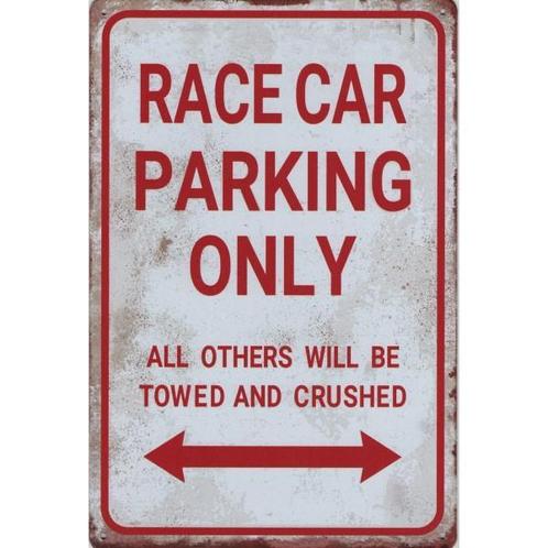Wandbord - Race Car Parking Only, Huis en Inrichting, Woonaccessoires | Wanddecoraties, Nieuw, Ophalen of Verzenden