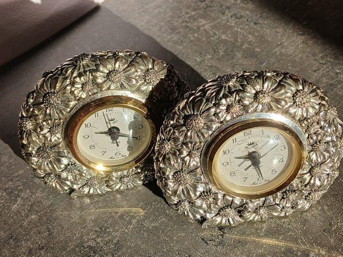 Tafelklok (2) - francesco dell’anno - Art Deco - .925 zilver, Antiek en Kunst, Curiosa en Brocante