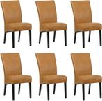 Set van 6 Cognac leren landelijke eetkamerstoelen - Granada, Huis en Inrichting, Stoelen, Overige kleuren, Nieuw, Leer, Ophalen of Verzenden