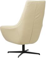 Crème leren moderne draaistoel - Toledo Leer Polar (crème le, Huis en Inrichting, Fauteuils, Nieuw, Ophalen of Verzenden, 75 tot 100 cm