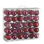 Kerstballen Set - 60 Stuks - Ø7 cm - Onbreekbaar - Fuchsia, Verzenden, Nieuw