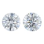 2 pcs Diamant (Natuurlijk) - 1.42 ct - Rond - D (kleurloos), Nieuw