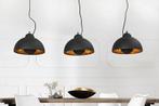 Elegante hanglamp STUDIO 3 110cm zwart bladgoud look drie, Huis en Inrichting, Lampen | Hanglampen, Ophalen of Verzenden, Nieuw