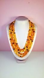 Lange Baltische barnsteenketting - Barnsteen - Unique design, Verzamelen, Nieuw