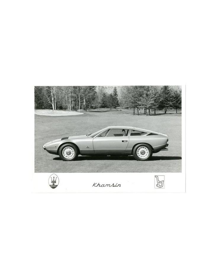 1974 MASERATI KHAMSIN PERSFOTO, Boeken, Auto's | Folders en Tijdschriften