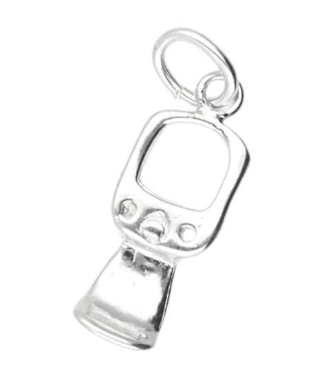 Zilveren Blik lipje ketting hanger, Sieraden, Tassen en Uiterlijk, Kettinghangers, Verzenden