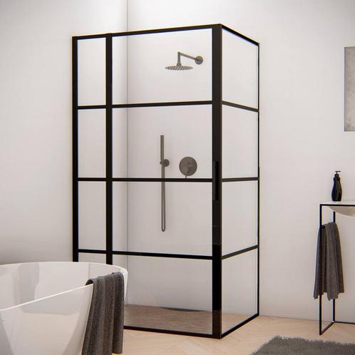 BWS Douchecabine Frame 80x100 cm 8 mm NANO Glas Mat Zwart, Doe-het-zelf en Verbouw, Sanitair, Douche, Nieuw, Ophalen of Verzenden