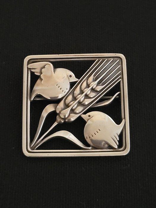Georg Jensen - Broche Zilver - Nr. 250 – Vogels en Tarwe, Sieraden, Tassen en Uiterlijk, Antieke sieraden
