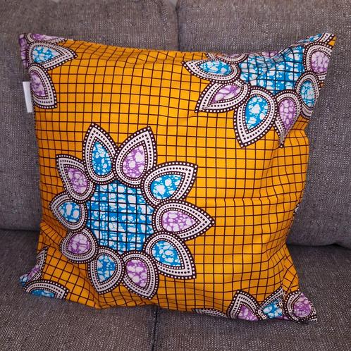 Afrikaans kussen | Oranje - Sierkussen 50x50 - 100% Katoen -, Huis en Inrichting, Woonaccessoires | Kussens, Nieuw, Ophalen of Verzenden
