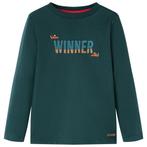 vidaXL Kindershirt met lange mouwen 92 donkergroen, Verzenden, Nieuw