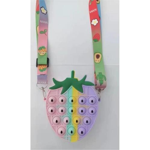 Pop It Portemonnee Aardbei - Fidget Anti Stress Speelgoed, Sieraden, Tassen en Uiterlijk, Portemonnees, Nieuw, Verzenden