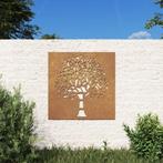 vidaXL Wanddecoratie tuin boomontwerp 55x55 cm cortenstaal, Verzenden, Nieuw