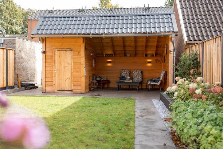 Douglas Twentse kapschuur met schuur 500x300cm Manderveen, Tuin en Terras, Tuinhuizen, Ophalen of Verzenden