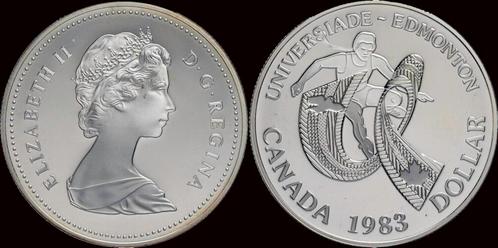 Canada 1 dollar 1983- World University games in Edmonton..., Postzegels en Munten, Munten en Bankbiljetten | Toebehoren, Verzenden